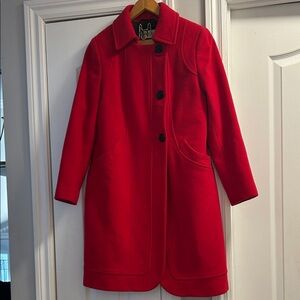 Vibrant Wool blend Red Women's Pea Coat
